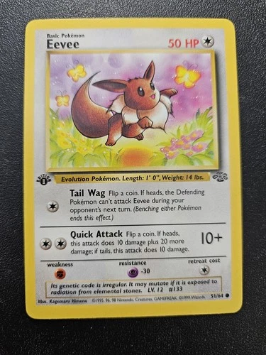 Pokemon 1st Edition Jungle Eevee 51/64 NEAR MINT