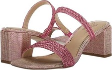 Jewel Badgley Mischka Heat Textured Block Heel Mule - Pink - Size 6 NEW IN BOX 