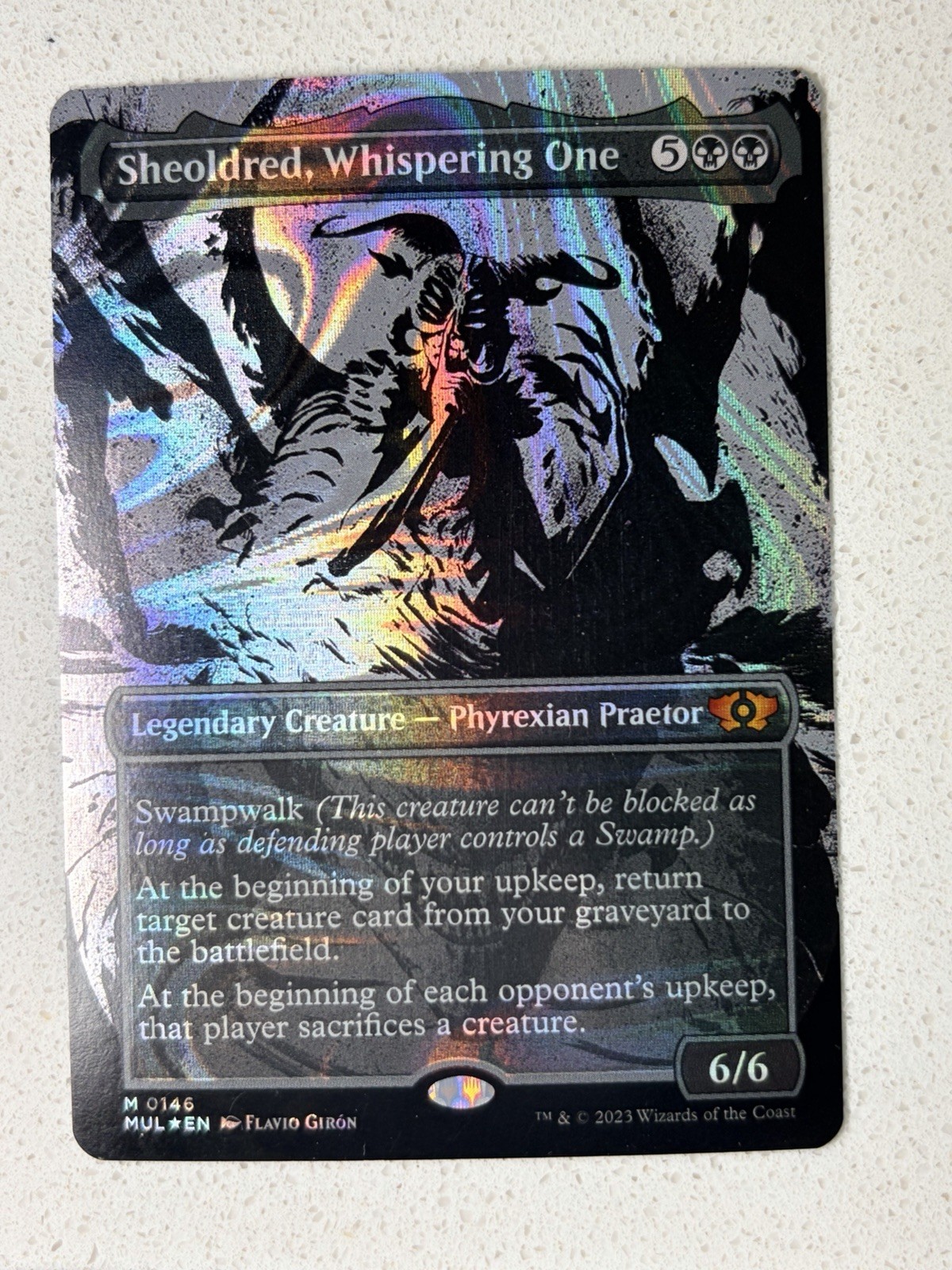 Sheoldred, whispering one (halo foil) - English - MTG MUL Multiverse Legends- NM