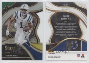 2023 Panini Select Club Level Green & Yellow Prizm Die-Cut Josh Downs Rookie RC