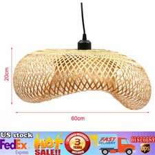 Bamboo Wicker Rattan Shade Pendant Light Fixture Art Asian Hanging Ceiling Lamp