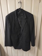 Paulo So Lari Men's Blazer 100 Wool Black Jacket Athletic Fit 46 R S141
