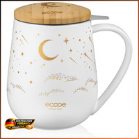 Teetasse Mit Deckel Und Sieb 600Ml Keramik Weiß GroßE Tasse FüR Tee