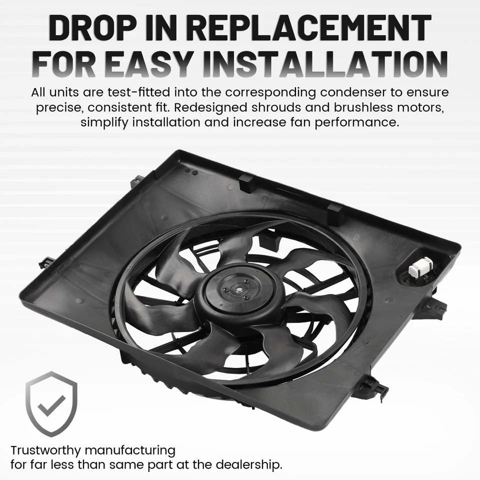 Radiator Cooling Fan -Fit For 2011-2013 Kia Optima 2011-2014 Hyundai Sonata 2.4L Foto 4 de 4