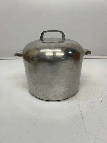 Vtg Wagner Ware Magnalite Aluminum Stock Pot ~8Qt W/ Lid No Trivet AS IS SPINS