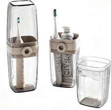 Toothbrush Travel Case, 2 in 1 Portable Travel Toothbrush Holder with Mouthwash