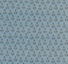 GP & J BAKER CURTAIN FABRIC DESIGN Poppy Sprig  9.4 METRES BLUE LINEN BLEND