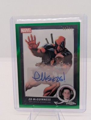 Ed McGuinness 2025 Topps Chrome Deadpool Comic Auto 46/99 Refractor DG