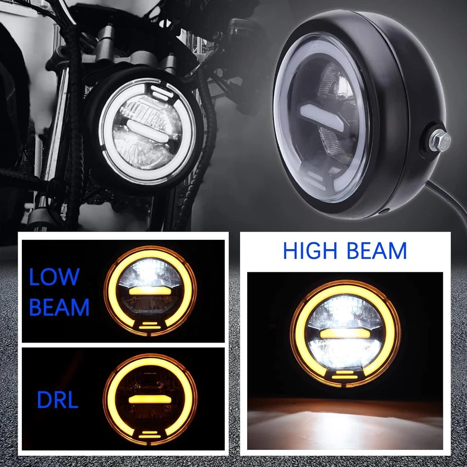 Faro LED alto/bajo DRL + soporte para motocicleta Honda Rebel 250 300 CMX250C Foto 3 de 4