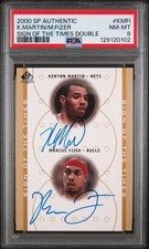 2000 SP AUTH SIGN OF THE TIMES DOUBLE #KMFI KENYON MARTIN/MARCUS FIZER PSA 8