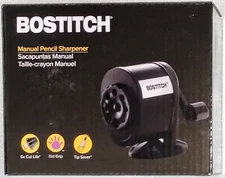 BOSTITCH All Metal Manual Pencil Sharpener Kid Grip Tip Saver Die Cast Base