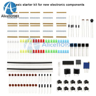 Basic Starter Kit 830 Hole LED Buzzer Capacitor Resistor Electronic Components
