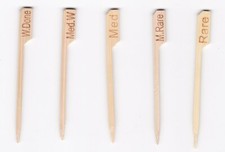 Bamboo Steak Markers Pick Gun Paddle Skewer 3.5" (9cm) Pack of 100 Choose