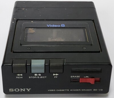 Sony Video 8 Cassette Winder Eraser BE-V8 For Repair Missing Battery Cover Lid