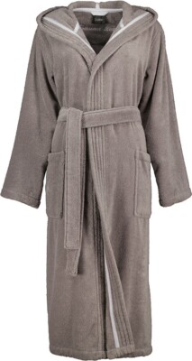 Cawö langer Bademantel für Damen mit Kapuze Art.832 stein (grau) S 36/38