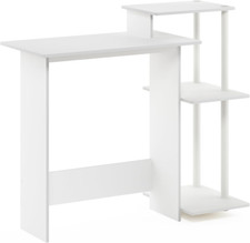 Sleek White Laptop Desk for Home Office - Efficient  Stylish Workspace