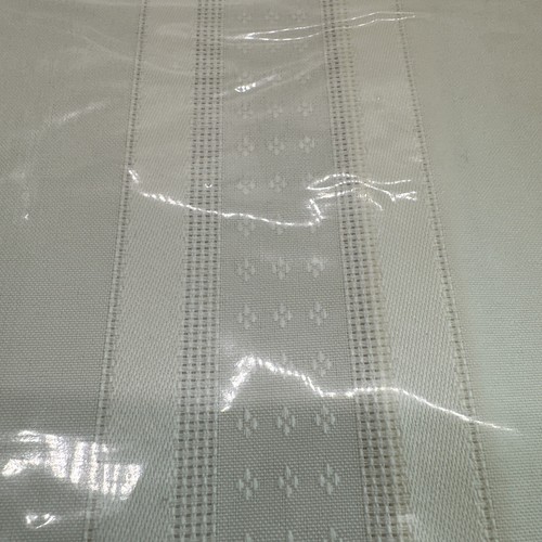 Trim A Home Satin Stripe Polyester Fabric Tablecloth 52x52” Square IVORY *NEW* - Picture 6 of 7