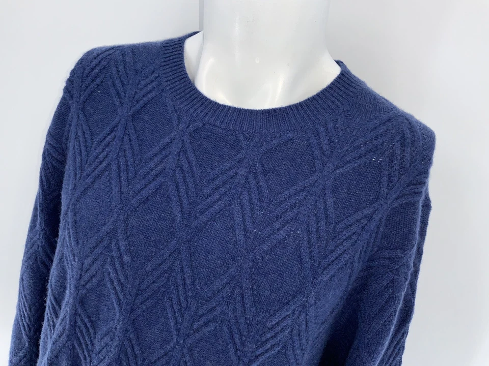 Suéter Talbot’s Hombres M Hombres Azul Lana Cachemira Crew Cable Hong Kong YGI Y3-23 Foto 3 de 4
