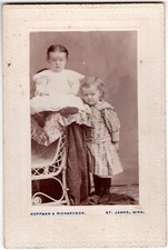Antique Cabinet Card 1890s Hoffman & Richardson Two Little Girls St. James