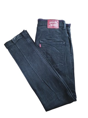  Seltene schwarze Levi's 65504 JEANS rot Aufnäher SKINNY PASSFORM - W32-L31 