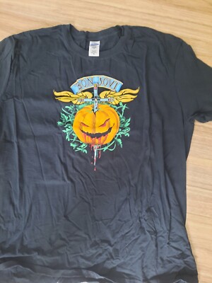 Bon Jovi black t shirt with Pumpkin and Dagger-XL-Free Shipping!