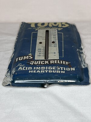 Vintage Tums For The Tummy Medicine Advertising Thermometer