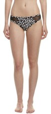  58  WOMEN'S BIKINI BOTTOMS CARMEN MARC VALVO BLACK ANIMAL PRINT SIZE S Z30