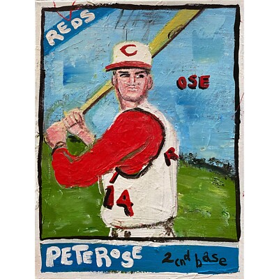 Pete Rose - Acrylic on Canvas 12x16in by Sergio Santos