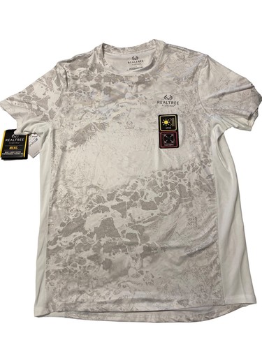 Realtree Wav3 Herren Weiß Camouflage Kurzarm Performance Angelhemd L - Bild 2 von 11