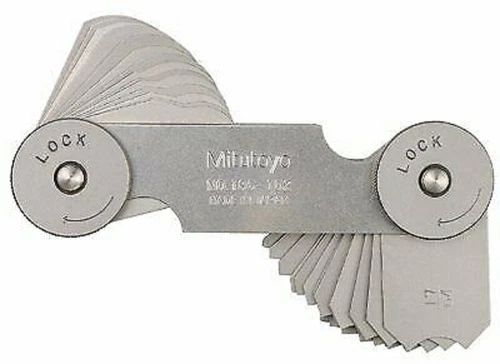 MITUTOYO Radius Gage Set,34 Pairs,1-7mm, 186-105