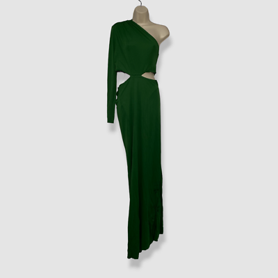 green dress victoria beckham VICTORIA BECKHAM TEAL CUT-OUT DRESS main image 1