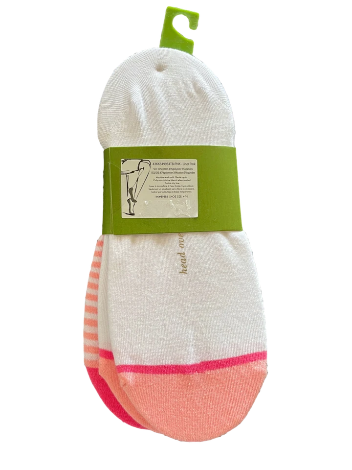 Kate Spade NO SHOW CONJUNTO DE CALCETINES FORRO ROSA BLANCO RAYAS NUEVO CON ETIQUETAS Foto 2 de 3