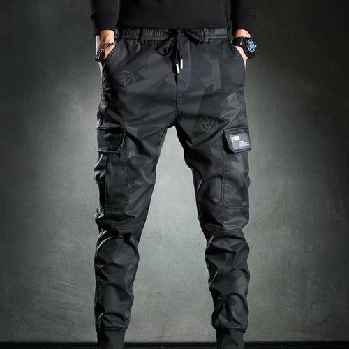 Pantaloni Uomo Sport Streetwear Tuta Nero Combattimento Elastico Vita Nuova  | eBay