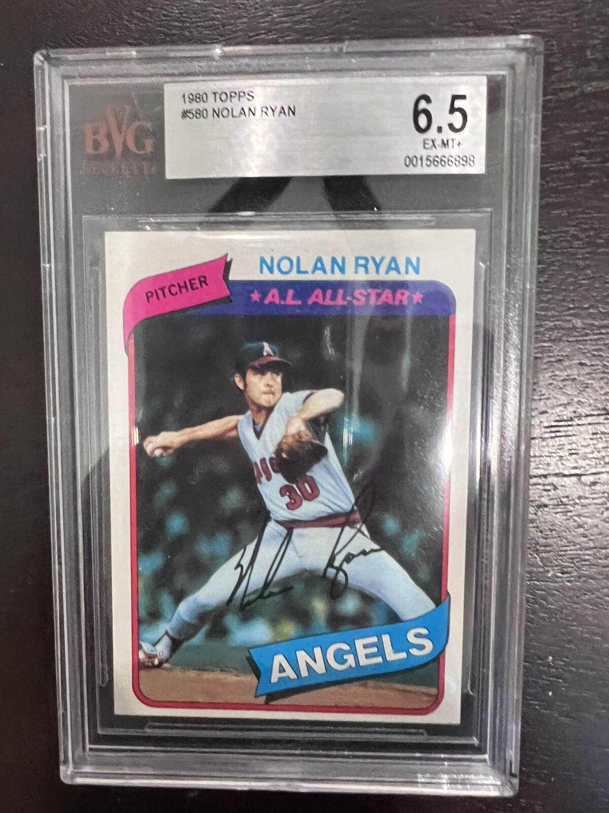 1980 Topps 580 Nolan Ryan.  BVG 6.5 EX-MT+