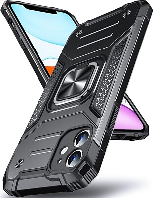 iPhone 11 Hülle Militärqualität Stoßfest Schutzhülle Handy Case Cover mit Ring Sta