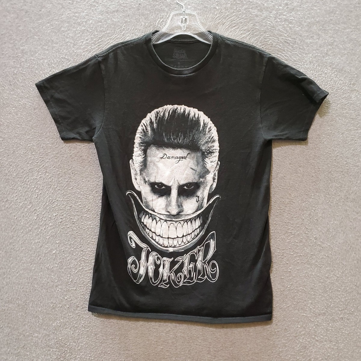 Suicide Squad Women Top Small Black Shirt Damaged Joker