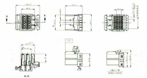 AMP 12 Wire 040 Series Male Connector & Terminals 174045-2 for