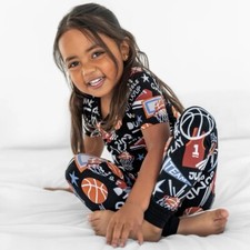 Little Sleepies   Size 7/8   SLAM DUNK Basketball Bamboo Pajama PJ Set NEW