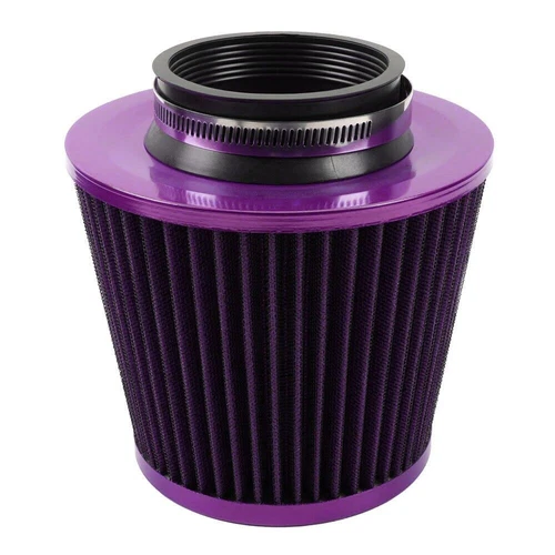 Inlet Cold Air Intake Cone Replacement Dry Air Filter Purple High Flow 3" 76mm - Picture 6 of 10