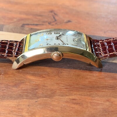 1937 Waltham 50mm Long Curvex Style Art Deco 10K Gold Filled