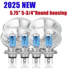 For 1958-1974 Cadillac Deville 5.75 5-34 Inch Headlight H4 Halogen Lamp 4x
