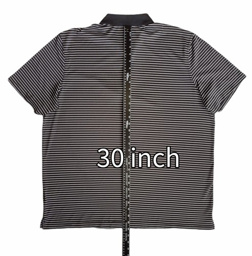 NordicTrack Polo Shirt Short Sleeve Striped Black Mens XL - Picture 3 of 6