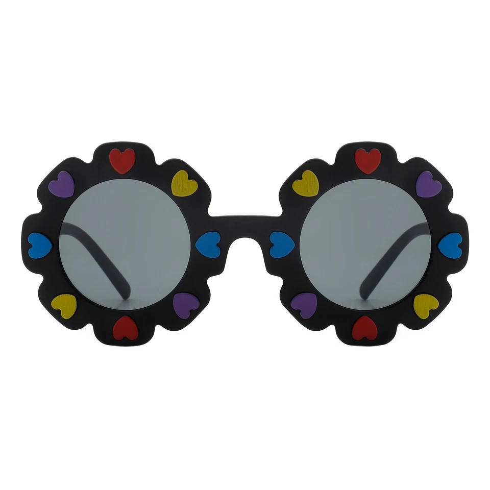 Gafas de sol redondas de gran tamaño con corazones UV 400 para niños pequeños y niñas pequeñas Foto 2 de 4