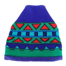 Vintage Unisex Colorful Color Block 80s 90s Thick Acrylic Ski Winter Beanie USA