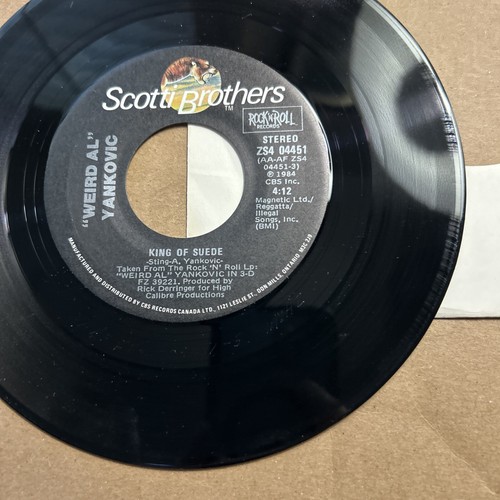 Weird Al Yankovic King Of Suede/Nature Trail To Hell 1984 Scotti Brothers 45 - Picture 2 of 4