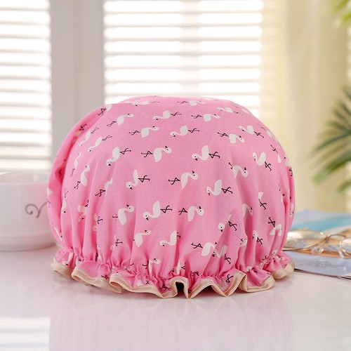 Double Layers Thick Waterproof Shower Cap Women Bath Hat Reusable UK - 第 78/82 張圖片