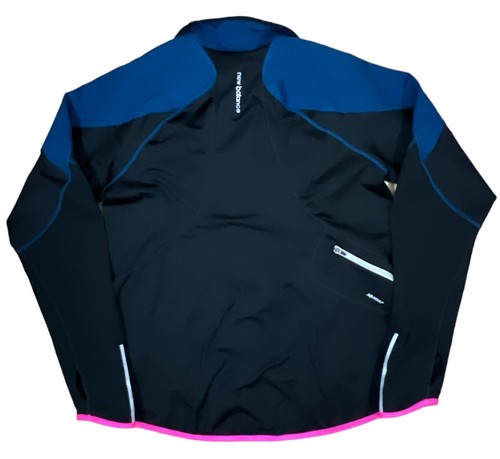 New Balance Women's XL 1/2 Zip Blue Running Top Hood Pocket Thumbholes - Picture 6 of 10