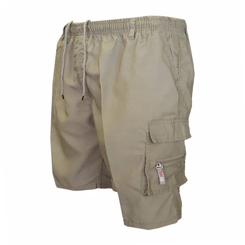 Herren Elastisch Shorts Freizeit Arbeit Kampf Kordelzug Taschen Halbe Hose A - Bild 3 von 17