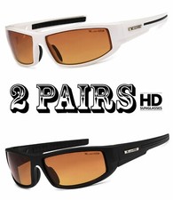 2 Pairs Combo Xloop Sport Wrap HD Night Driving Vision Sunglasses