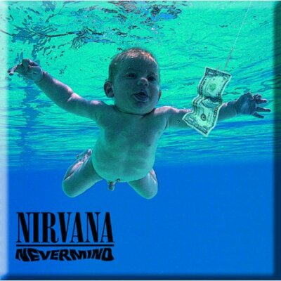 NIRVANA / GREEN DAY - OFFICIAL LOGO FRIDGE MAGNET - NEVERMIND